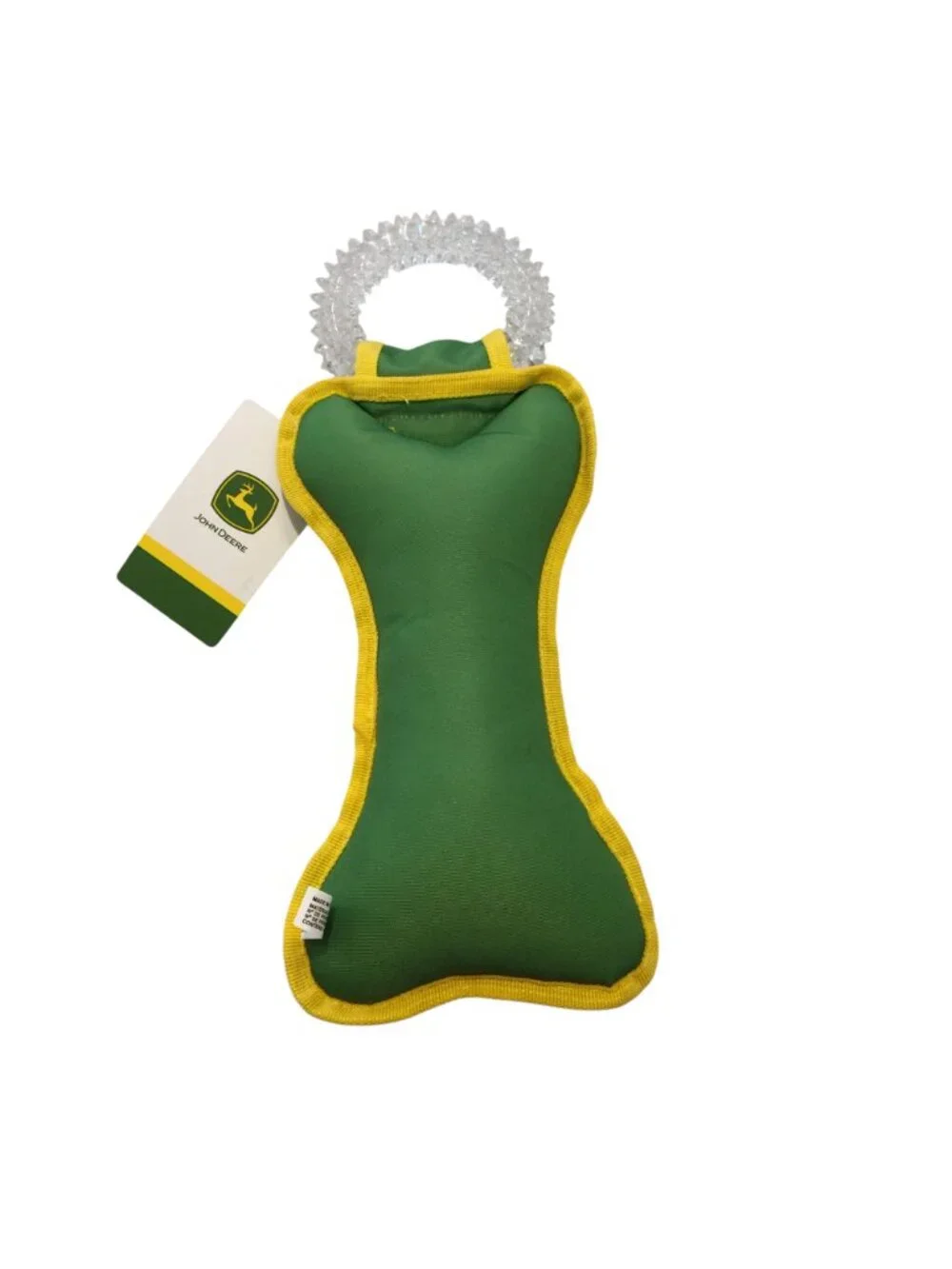 JOHN DEERE Canvas Bone Shape Tug Ring Squeak 12